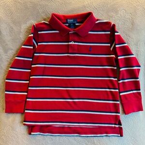 Ralph Lauren long sleeve cotton mesh Rugby shirt w/ signature embroidery